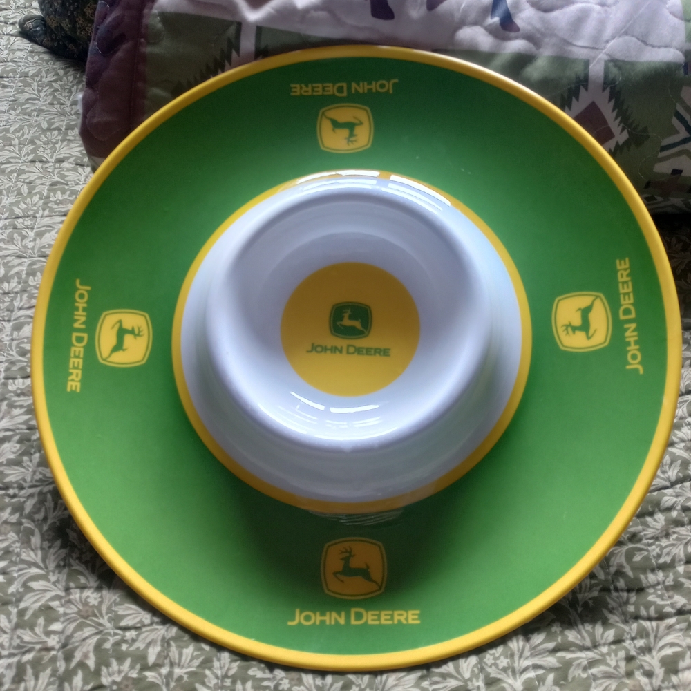 John Deere Chip And Dip Serving Plate